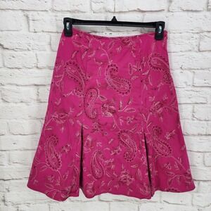 Vintage Y2K Fairycore Skirt Embroidered Preppy Twee Pleated Pink Boho Artsy M